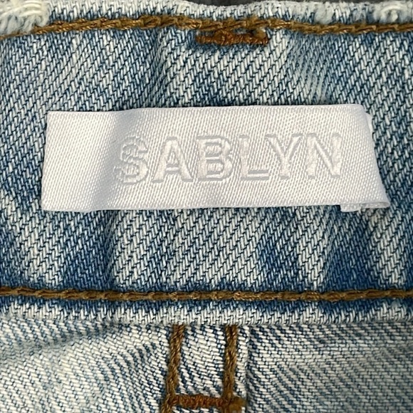 Sablyn High Rise Light Wash Jeans Distressed Knee Rip Button Fly Sz 26 - Picture 8 of 10